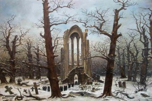 Monasterio de Graveyard nevado- C. D. Friedrich